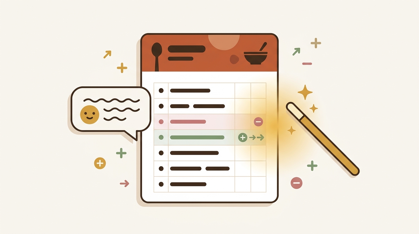 Tell the app what to change. It handles the rest.